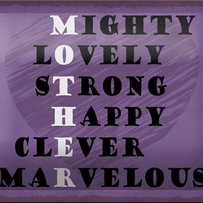 Blechschild Spruch 18x12cm Mother mighty lovely happy Mama Dekoration