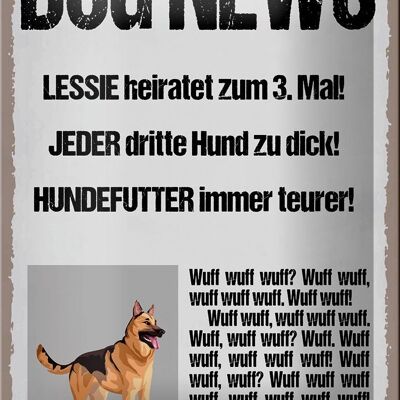 Blechschild Spruch 12x18cm Dog news Leesie heiratet zum 3 Dekoration