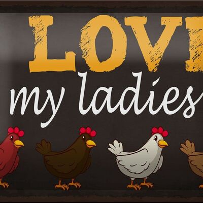 Letrero de chapa que dice gallinas de 18x12 cm, me encanta la decoración de mis damas.