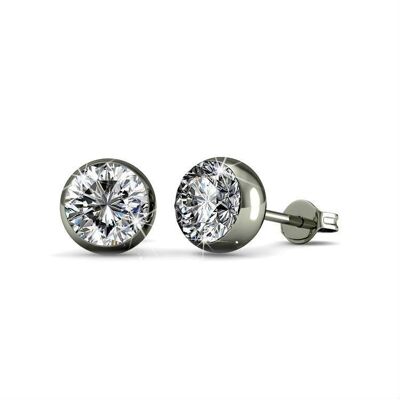 Pendientes Luna - Plata y Cristal I MYC-Paris.com