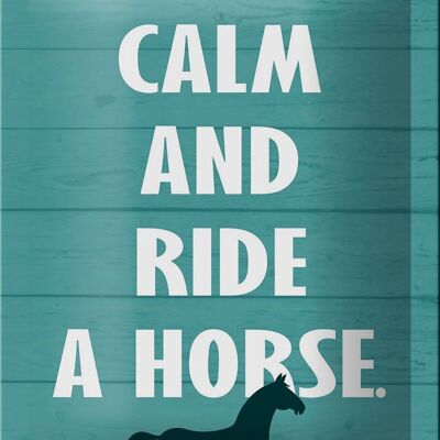 Tin sign saying 12x18cm keep calm and ride a horse horse decoration