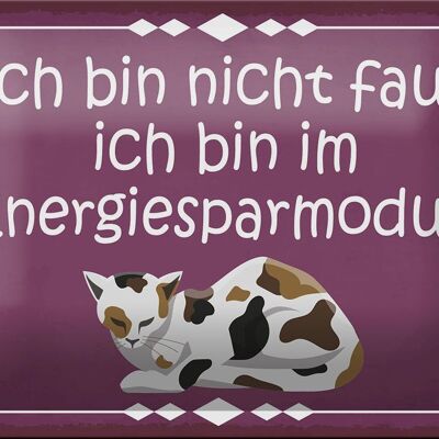 Blechschild Spruch 18x12cm Katze ich bin nicht faul bin im Dekoration