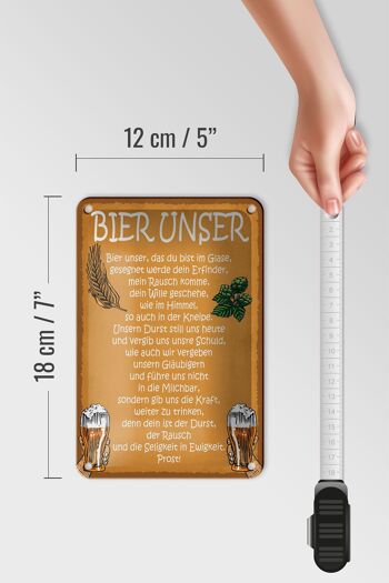 Panneau en étain disant bière 12x18cm, décoration pour toujours 5
