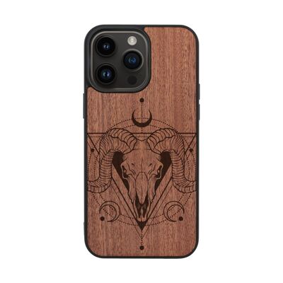 Wooden iPhone Case – Ram Skull