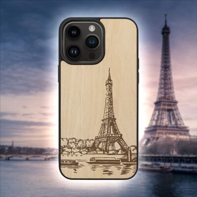 Funda de madera para iPhone – Torre Eiffel