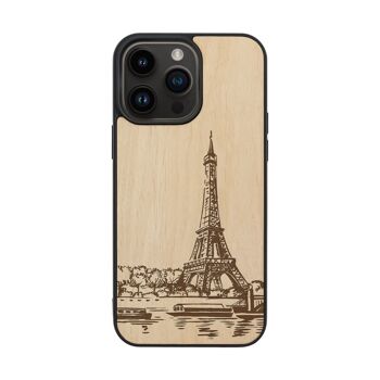 Coque iPhone en bois – Tour Eiffel 2
