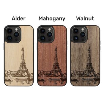 Coque iPhone en bois – Tour Eiffel 3