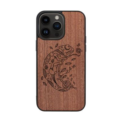 Coque iPhone en bois – Caméléon