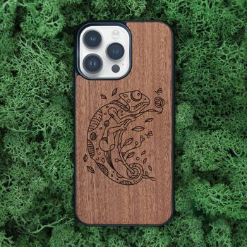 Coque iPhone en bois – Caméléon 2