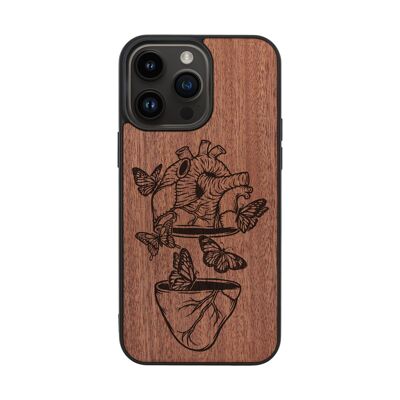 Coque iPhone en bois – L'envol des papillons
