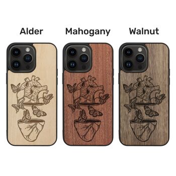 Coque iPhone en bois – L'envol des papillons 3