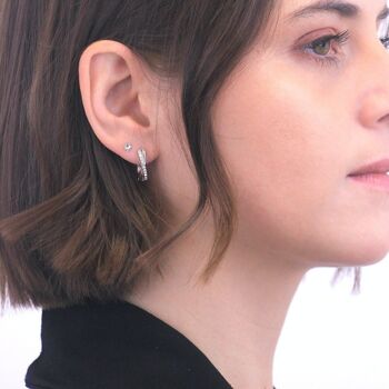 Boucles d'oreilles Criss - Argenté et Cristal I MYC-Paris.com 2