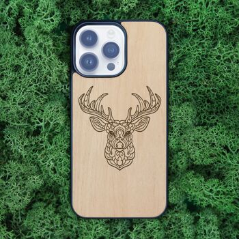 Coque iPhone en bois – Cerf 1