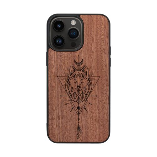 Wooden iPhone Case – Ethnic Wolf