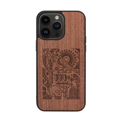 Coque iPhone en bois – Oiseau Gothique