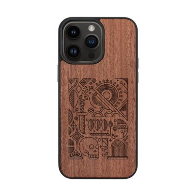 Custodia per iPhone in legno – Uccello gotico