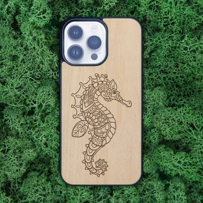 iPhone-Hülle aus Holz – Seepferdchen