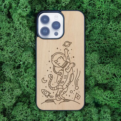 Wooden iPhone Case – Space Cat