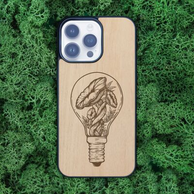 Coque iPhone en bois – Ampoule