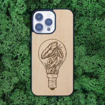 Coque iPhone en bois – Ampoule 1