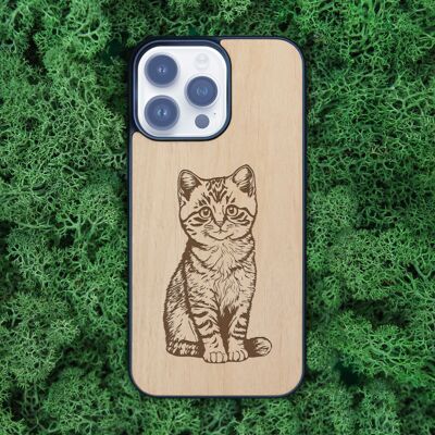 Funda de madera para iPhone – Gato