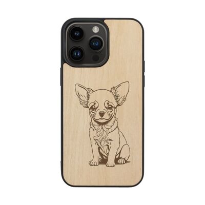 iPhone-Hülle aus Holz – Chihuahua