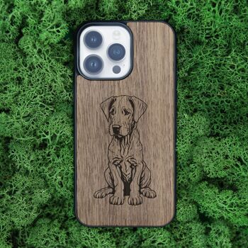 Coque iPhone en bois – Chien 2