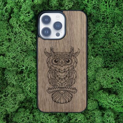 Coque iPhone en bois – Chouette