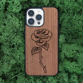 Coque iPhone en bois – Rose 2