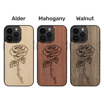 Coque iPhone en bois – Rose 3