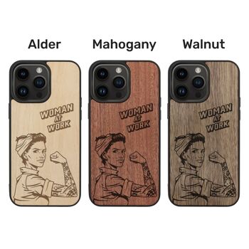 Coque iPhone en bois – Femme Forte 4