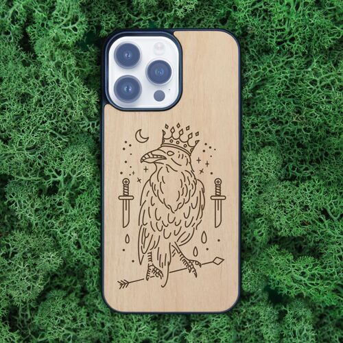 Wooden iPhone Case – Raven King