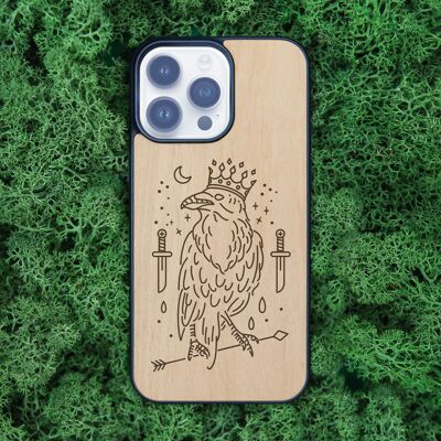 iPhone-Hülle aus Holz – Rabenkönig