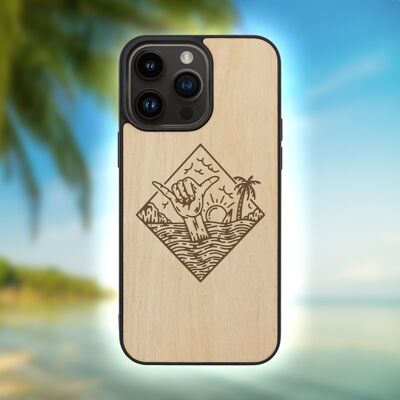 Coque iPhone en bois – Aventure estivale