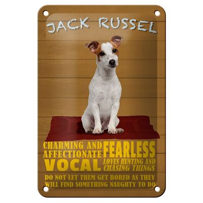 Targa in metallo con scritta 12x18 cm Jack Russel cane affascinante decorazione