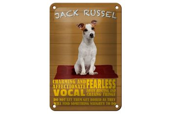 Panneau en étain avec inscription en forme de chien Jack Russel, 12x18cm, décoration charmante 1