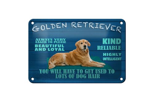 Blechschild Spruch 18x12cm Golden Retriever Hund very eager Dekoration