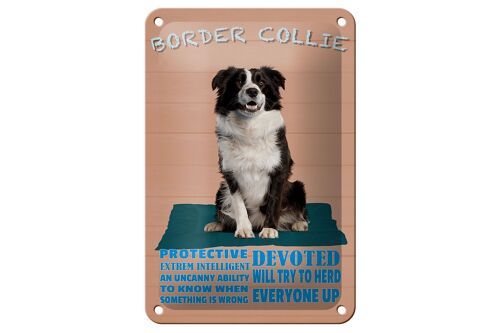 Blechschild Spruch 12x18cm Border Collie Hund protective Dekoration