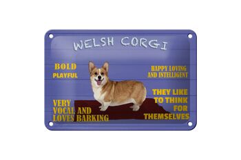Panneau en étain disant 18x12cm, chien Welsh Corgi, décoration audacieuse et ludique 1