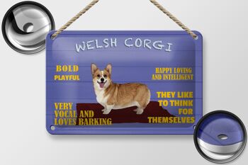 Panneau en étain disant 18x12cm, chien Welsh Corgi, décoration audacieuse et ludique 2