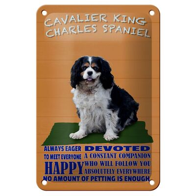 Targa in latta con scritta 12x18 cm decorazione Cavalier King Charles Spaniel