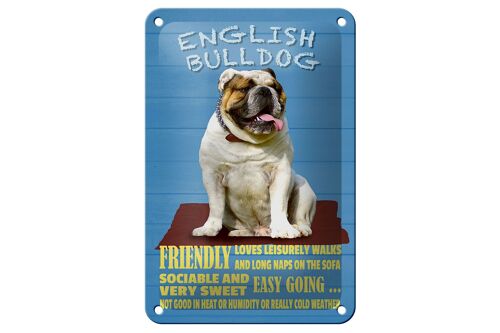 Blechschild Spruch 12x18cm English Bulldog Hund friendly Dekoration