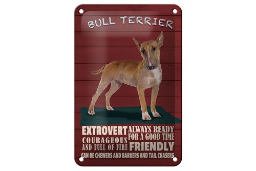 Blechschild Spruch 12x18cm Bullterrier Hund always ready Dekoration