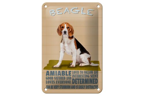 Blechschild Spruch 12x18cm Beagle Hund loves to follow any Dekoration
