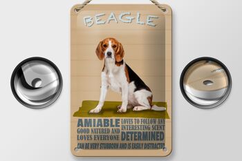 Panneau en étain indiquant que le chien Beagle aime suivre n'importe quelle décoration, 12x18cm 2