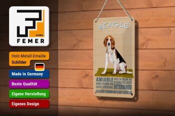 Panneau en étain indiquant que le chien Beagle aime suivre n'importe quelle décoration, 12x18cm 3