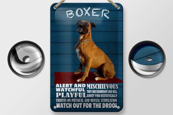 Panneau en étain disant chien boxer 12x18cm, décoration ludique et vigilante 2