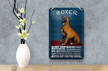 Panneau en étain disant chien boxer 12x18cm, décoration ludique et vigilante 4