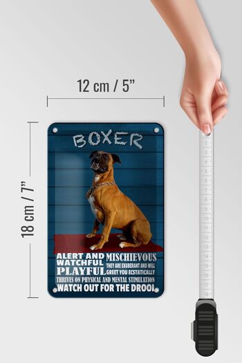 Panneau en étain disant chien boxer 12x18cm, décoration ludique et vigilante 5