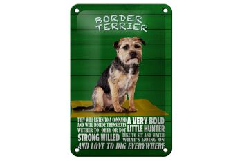 Plaque en tôle indiquant 12x18cm Border Terrier Dog, une décoration très audacieuse 1